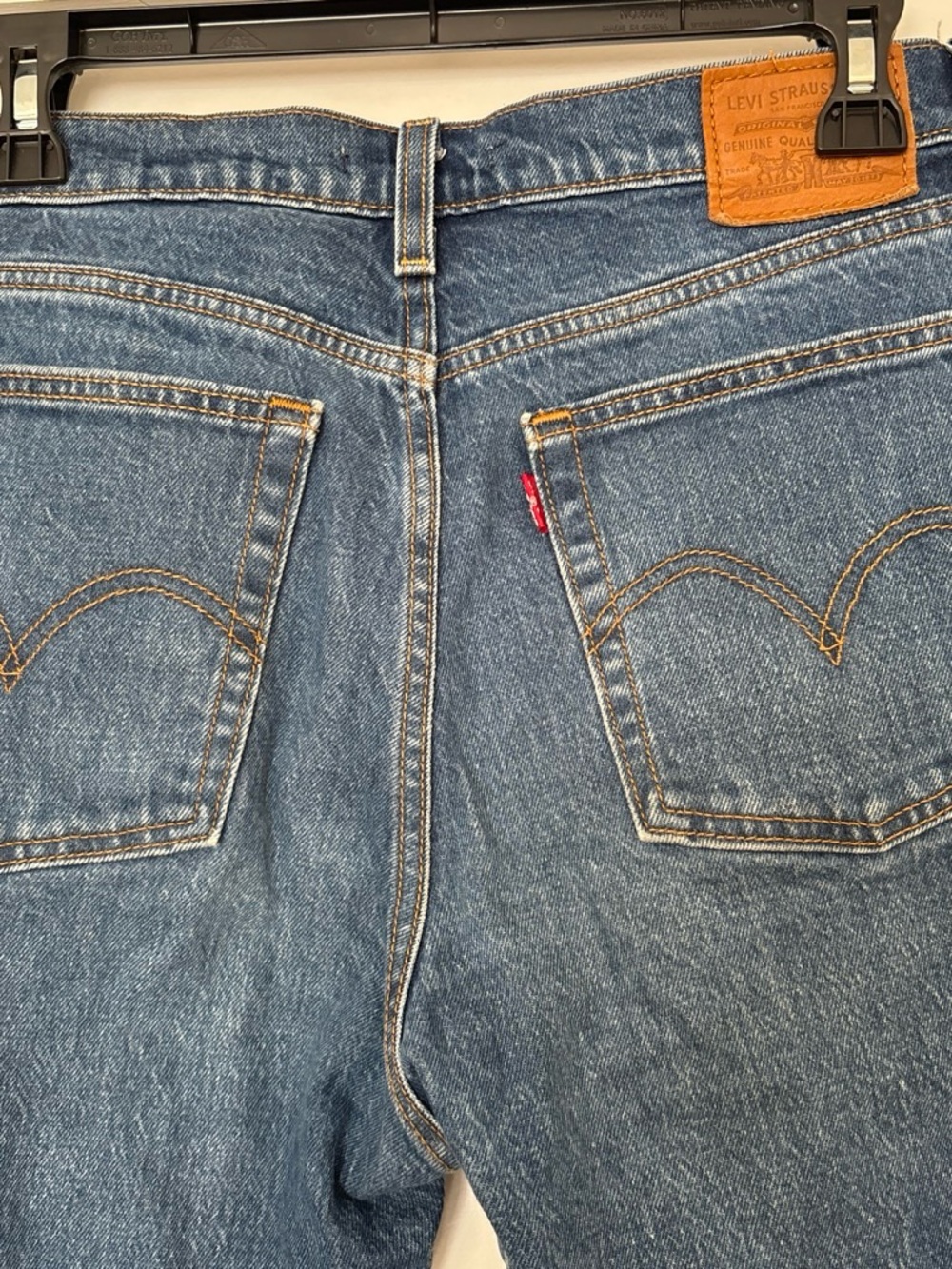 Levi's Women's Wedgie Straight-Leg Jeans - Dark Blue - Picture 4 of 7